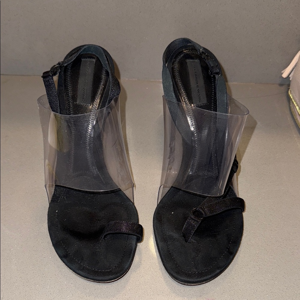 Alexander McQueen Black Transparent Strap Sandals
